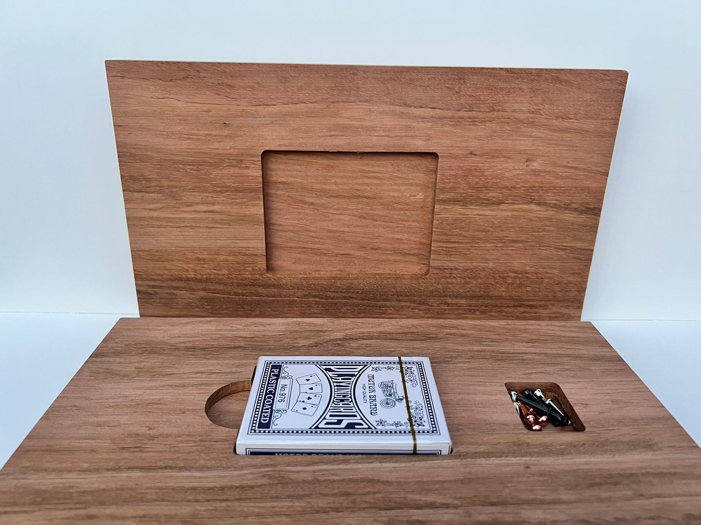 Custom Luxury Cribbage Board with Carved Lake Design
