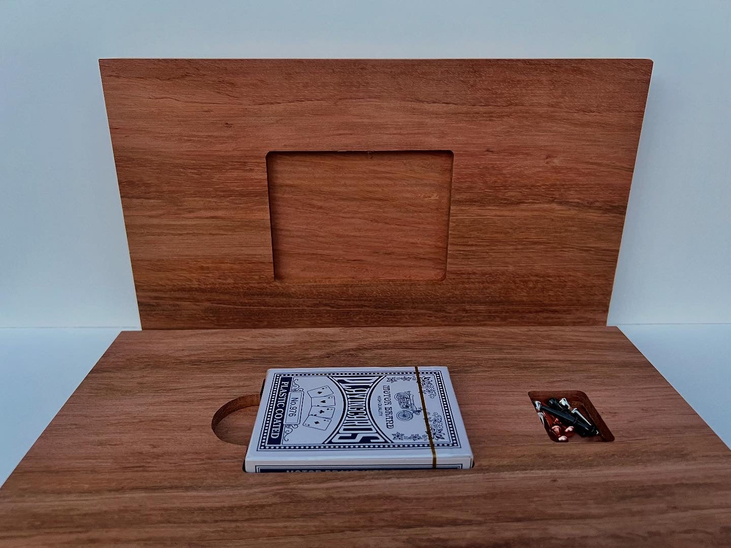 Custom Luxury Cribbage Board with Carved Lake Design