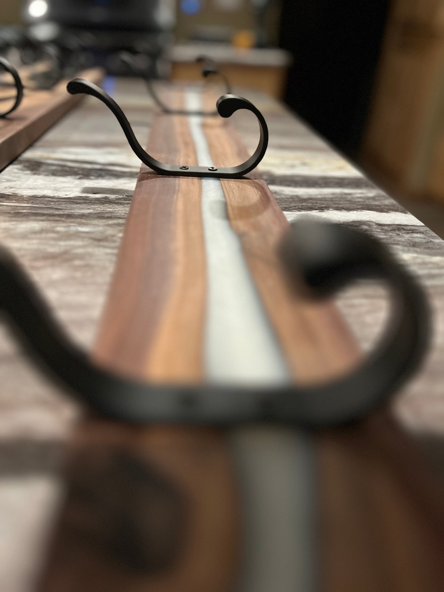 Handcrafted Epoxy River Coat Hanger – Custom Wood & Epoxy Design